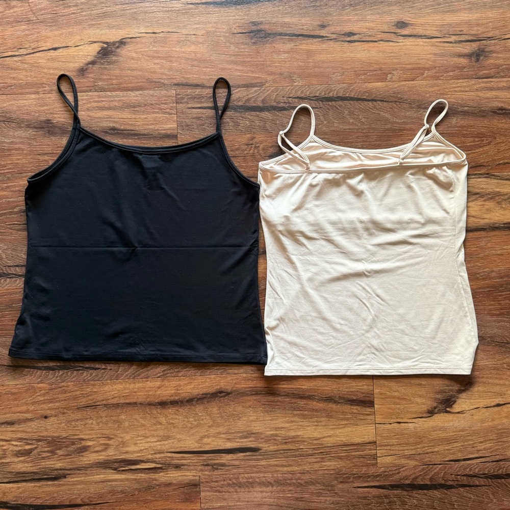 W’s large - Ann Taylor black and White House Black Market tan Camisole Set - Picture 6 of 9
